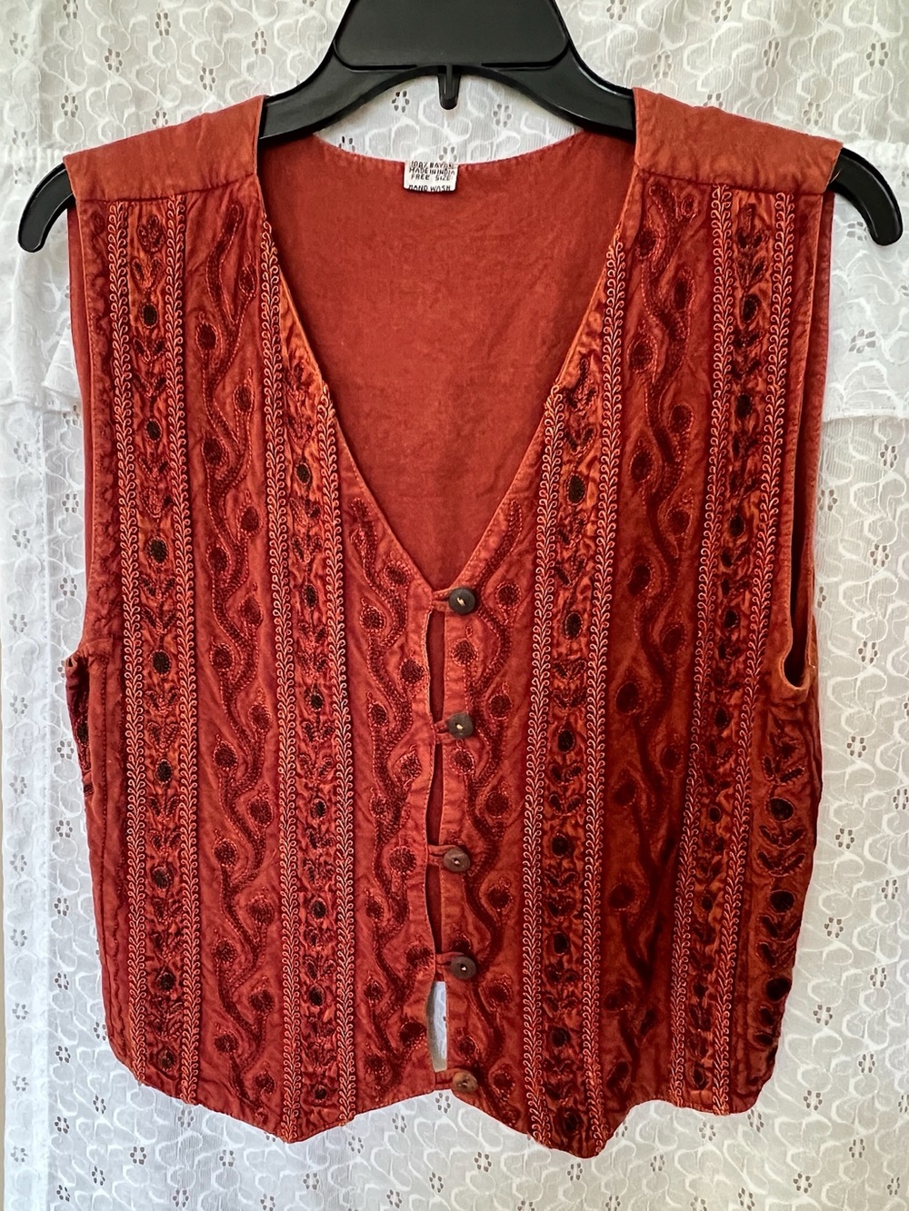 Vintage 90’s Rust Red Button Up Vest